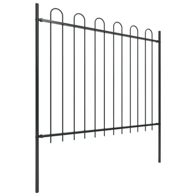 Image de vidaXL Clôture de jardin avec design d'arceau Acier 8,5 x 1,5 m Noir
