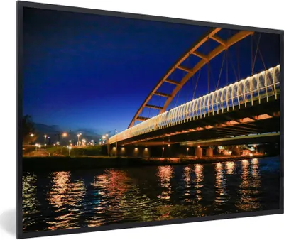 Produktbild von MuchoWow® MuchoWow® Gerahmtes Poster Wasser - Utrecht - Brücke 60x40 cm - Poster mit zchwarzem Bilderrahmen - Printing - Wanddeko Schlafzimmer
