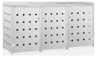 Produktbild von Mülltonnenabdeckung für den Außenbereich, dreifach, 240 l, Edelstahl