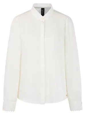 Produktbild von Bluse mit Spitzendetails und Stehkragen