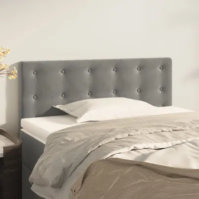Immagine prodotto di vidaXL Testiera grigio chiaro 80x5x78/88 cm in velluto - Testiera - Testiere - Testiera letto - Testiera letto