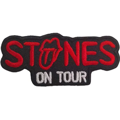 Image de The Rolling Stones - Ecusson à repasser "On Tour" - Coton RO2738 (Taille unique) (Noir/Rouge/Blanc)