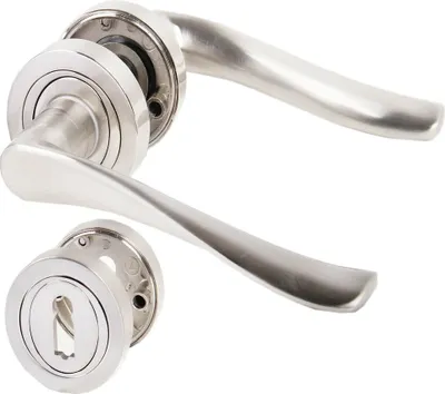 Produktbild von Türdrücker Türgriff Wigo Türklinke Türbeschlag Drückergarnitur Zamak Nickel matt Buntbart