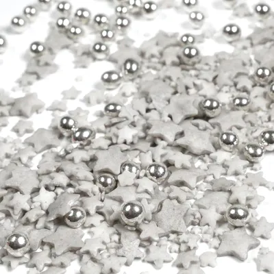 Produktbild von Streuselheld Silver Night 120g Streusel zum Dekorieren und Verzieren von Gebäck aller Art wie Torten Kuchen Keksen Zuckerstreusel