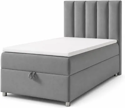 Produktbild von Best for Home Boxspringbett mit Bettkasten Trinity K10-SINGLE 80x200 Bonellfederkern inkl. Topper - Grau