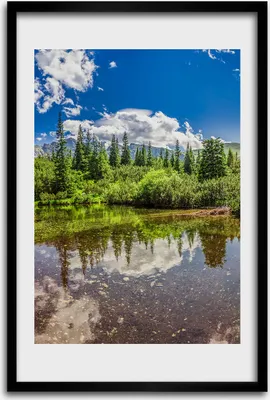 Produktbild von Bild - Bilderrahmen - 40 cm x 60 cm - MDF - Rahmen - Wandkunst - See in den Bergen