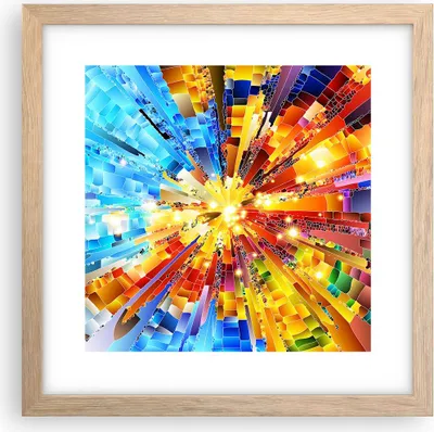 Produktbild von Gerahmtes Poster - Rahmen in heller Eiche - Abstraktion modern - 30x30 cm - Wand Bild - Wanddeko - Wandbilder - Wandposter - Bilderrahmen - Bilder - Kunstdruck - Wandbild - P2NAC30x30-3982