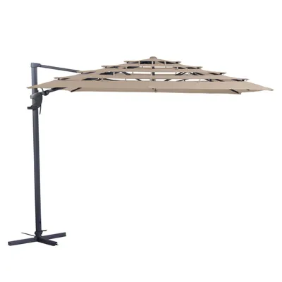 Productafbeelding van Zweefparasol Monaco open air Zijwaarts Kantelbaar 300x300 cm polyester ecru zonwering Madison