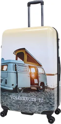 Produktbild von Motiv Bulli T2 Camper Bus Reise Koffer Trolley 4 Rollen 78 cm groß bei Bowatex