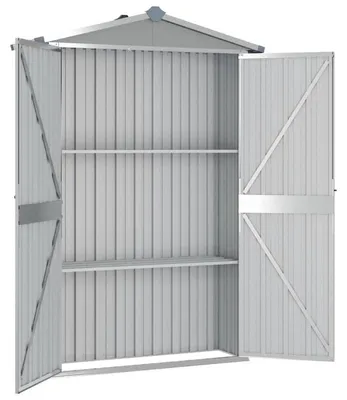 Imagen del producto de Casa de jardín, acero galvanizado, impermeable, color gris