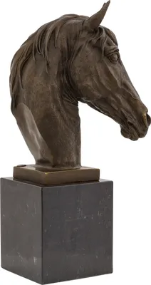 Produktbild von Bronzeskulptur Pferd 44cm Büste Pferdekopf Statue Bronzefigur Bronze Antik-Stil