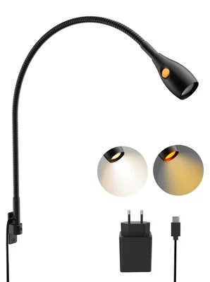 LED Leselampe Wandmontage, dimmbar 3000K/Amber, schwarz