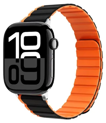 Obrázek produktu pro Pro Apple Watch Series 11 10 42mm / 9 8 7 41 / 6 SE 5 4 40mm Dvoubarevný magnetický řemínek Orange