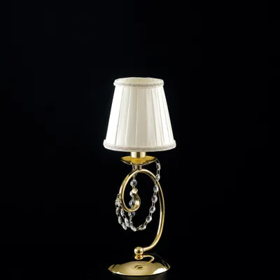 Zdjęcie produktu dla Lampa Shabby Chic Magda Gold 1 Light E14 z abażurem