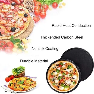 Produktbild von Famanu Pizzapfannen 16 cm + 23 cm - Robuste Backformen aus Kohlenstoffstahl