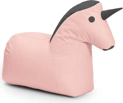 Produktbild von LUMALAND Kindersitzsack Animal Line Einhorn - Pastell Pink/Stahlgrau