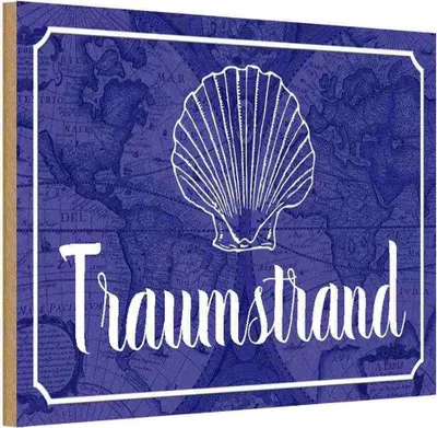 Produktbild von vianmo Holzschild 12x18 cm Traumstrand Meer Urlaub Dekoration