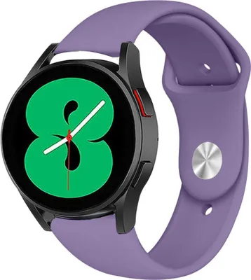 Produktbild von Strap-it Sport-Uhrenarmband – Samsung Galaxy Watch 7 (40 & 44 mm) / Watch 6 (Classic) / Watch 5 (Pro) / Watch 4 (Classic) / FE – Sport-Silikonarmband – Hellviolett