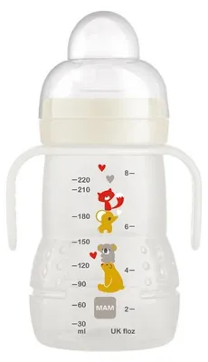 Obrázok produktu pre Fľaša/hrnček pre bábätká, Mam, 220 ml, biela, 4 mesiace