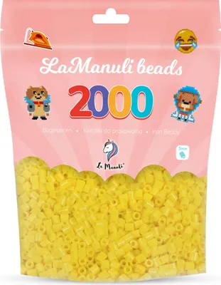 Produktbild von La Manuli 2000 Midi Bügelperlen Gelb Ø 5 mm Perlen Steckperlen Beads