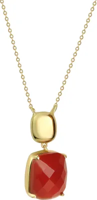 Produktbild von Celesta Silber Anhänger mit Kette 925 Sterling Silber vergoldet Chalcedon