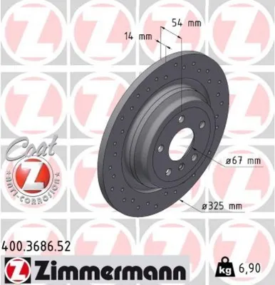 Image de 2x ZIMMERMANN disque de frein SPORT Z arrière pour véhicules sans pack sport AMG