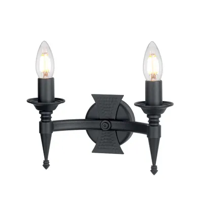 Produktbild von Elstead Saxon Wandleuchte E14 2-fach Schwarz,  UK