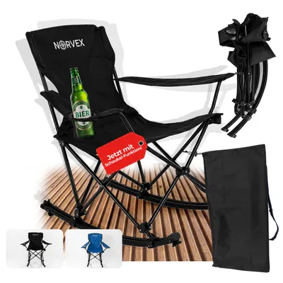 Immagine prodotto di Sedia da campeggio pieghevole, sedia a dondolo, NOVITÀ: ideale per rilassarsi con portabicchieri e borsa da trasporto, comoda, leggera, robusta e stabile. Sedia pieghevole, sedia per festival