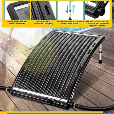 Produktbild von TolleTour Solarheizung Schwimmbad Poolheizung Pool Solarabsorber schwarz 110 x 69 x 14 cm