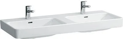 Produktbild von LAUFEN PRO S Doppelwaschtisch, je 1 Hahnloch, mit Überlauf, 1200x460mm, H8149664001041