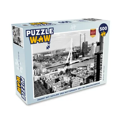 Obrázok produktu pre MuchoWow® Puzzle 500 ks Rotterdam - panoráma - čiernobiela