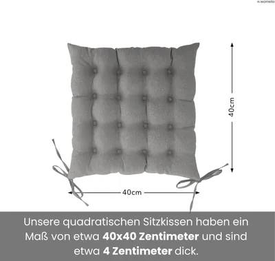 Obrázok produktu pre sada 2 vankúšov na sedenie 16-bodové prešívanie 40x40 cm sivá