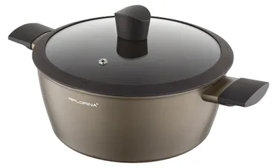 Obrázek produktu pro Hliníkový hrnec CAVA, průměr 28 cm, objem 6,4 l, vhodný pro všechny typy sporáků (včetně indukce)