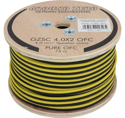Produktbild von Lautsprecherkabel GZSC 4.0X2, 2 Adern à 4,00 mm² Querschnitt, 75 Meter Länge, OFC
