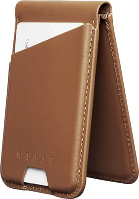 Zdjęcie produktu dla Mujjo Leather Wallet Stand, Segregator na karty, Opalony/Jasnobrązowy, Skóra, Apple