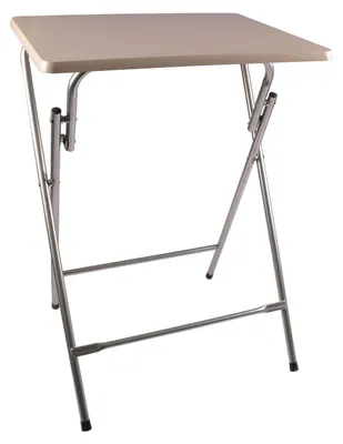 Image de Table métallique pliante Table d'appoint Table de café Table de camping, couleur:beige
