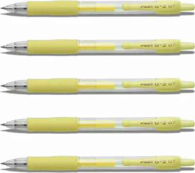 Produktbild von Pilot G2-07 Gelschreiber Pastellgelb - 5er-Set