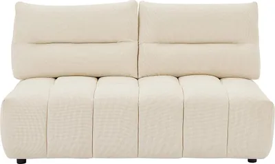 Produktbild von Sofa 2-Sitzer mit verstellbarer Rückenlehne - Strukturstoff - Beige - APOLIU