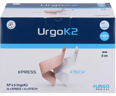 Zdjęcie produktu dla System kompresji UrgoK2 obwód kostki 25-32cm szerokość 8cm, 6 sztuk BIN