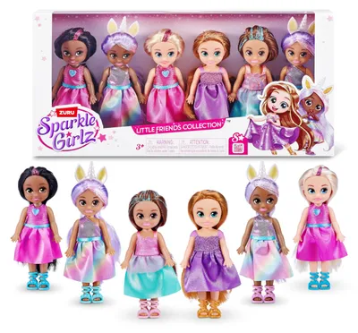 Obrázek produktu pro Sparkle Girlz, panenky princezny, módní panenky pro sběratele, sada 6 panenek princezen