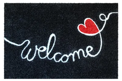 Produktbild von AKZENTE Listen Design Fußmatte LOVELY WELCOME BLACK 50 x 70 cm