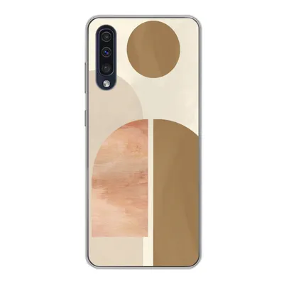Produktbild von MuchoWow® Handyhülle Schutzhülle Hülle für Samsung Galaxy A30s Rosa - Braun - Design Silikon Softcase Handy Hülle - Karteninhaber