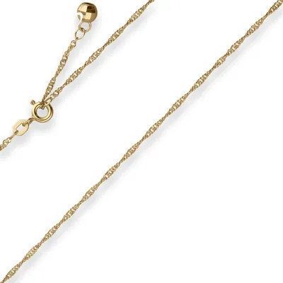 1-4mm-Singapurkette-Fusskette-Kugel-aus-585-Gelbgold-25cm