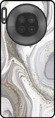 Produktbild von Smartphonica Handytasche passend für Huawei Mate 30 mit Marmordruck - TPU Rückabdeckung Fall Marmor Design - Silber