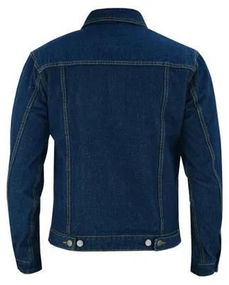 Produktbild von BULLDT Herren Motorradjacke Jeansjacke Trucker Jacke Futter aus Aramid-Polyamid-fasern mit Protektoren, Größe:56/2XL, Farbe:Dunkelblau