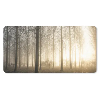 Produktbild von MuchoWow® Schreibtischunterlage Wald - Sonne - Nebel 80x40 cm - XXL Mauspad - Gaming Mauspad