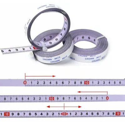 Produktbild von Selbstklebendes Stahl-Maßband, 1 Meter, starke Kleberückseite, für präzise Messungen