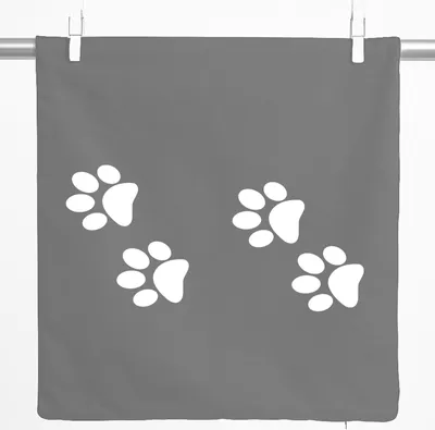 Produktbild von Huuraa Kissenbezug Fußtapsen Tapsen 40x40cm Steel Grey Baumwolle Dekokissenbezug Geschenkidee