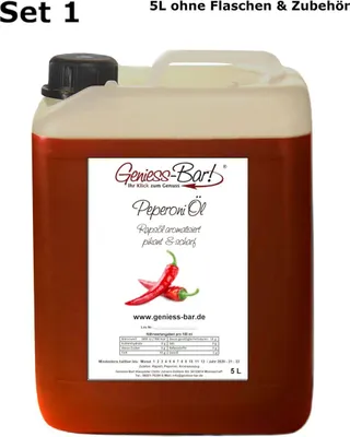 Produktbild von Peperoniöl - Chiliöl 5L Angenehm scharf!  Kanister Großgebinde Peperoni Rapsöl