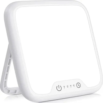 Produktbild von Tageslichtlampe, 10000 Lux lampe, Lichttherapiegeräte, 4 Timer, UV-Frei Sonnenlicht Lampe mit Touch-Steuerung, Stufenlosem Dimmen, Faltbar Halterung